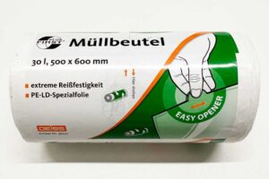 DEISS Müllbeutel weiss, 500 x 600 mm, 30 Liter - 50 Stück