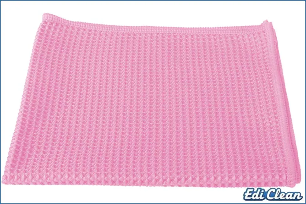 Edi Clean 94070.3-05 Mikrofaser Waffeltuch Honeycomb, 40 x 40 cm, rosa