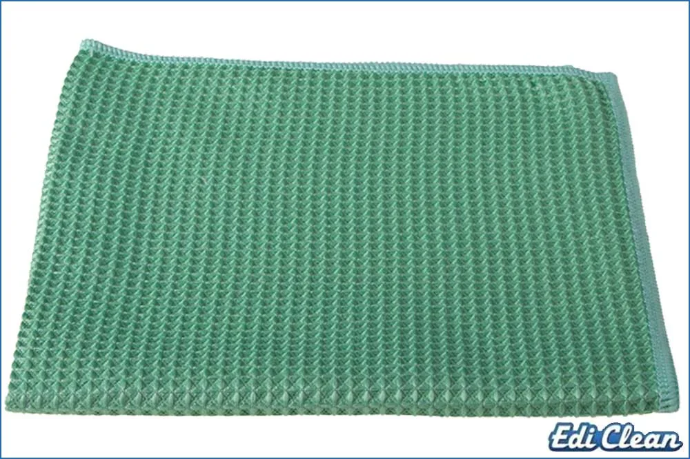 Edi Clean 94070.3-05 Mikrofaser Waffeltuch Honeycomb, 40 x 40 cm, grün - 5 Stück