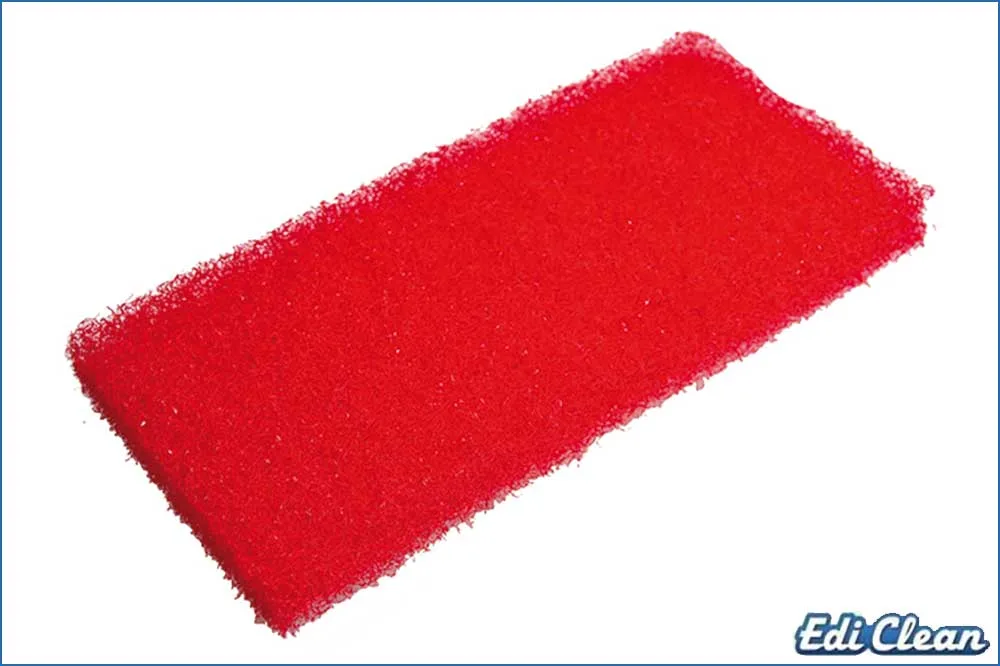 Edi Clean 94160.2-05 Randreinigungspad 250 x 115 x 25 mm, rot – 5er-Pack