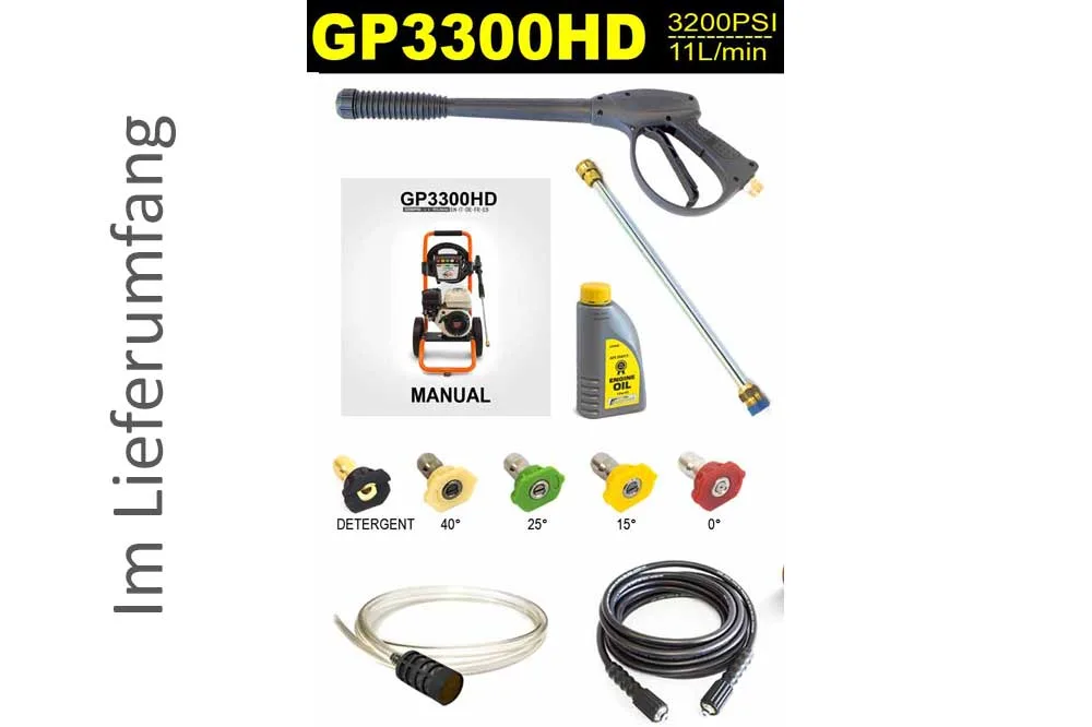 Gaspper GP3300HD Pro Benzin-Hochdruckreiniger, Honda, 220 bar, 11 Liter – Bild 7