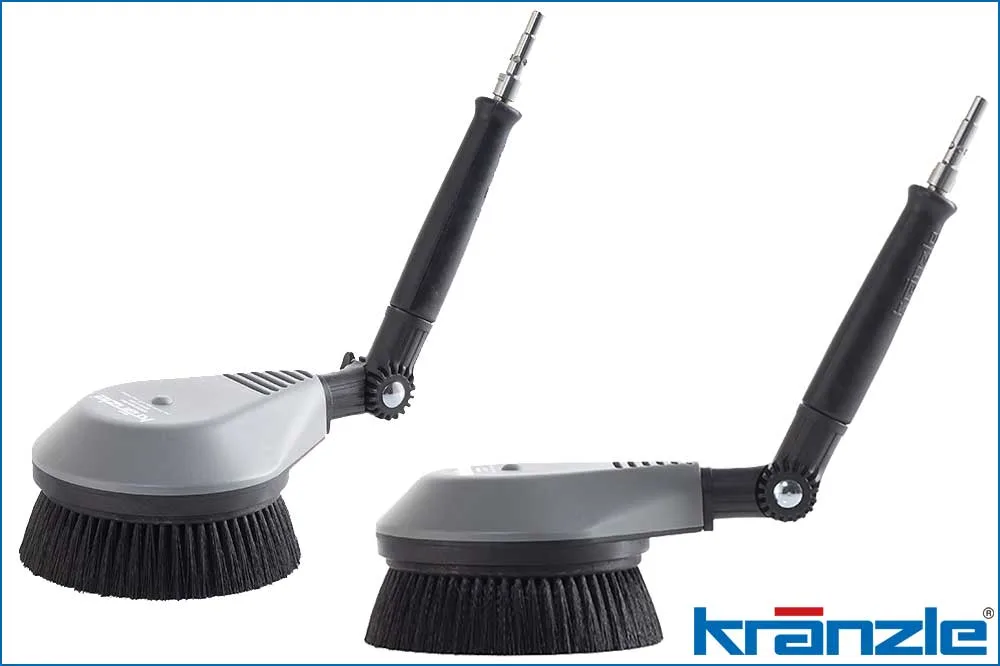 Kränzle 12800 Rotiernde Waschbürste Light mit Verdrehsicherung, Stecknippel D10, Bürstenkopf 18 cm