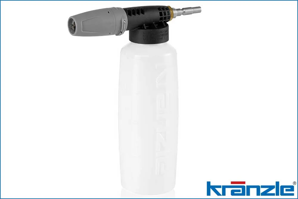 Kränzle 135302 Schauminjektor verstellbar von Punktstrahl zu Flachstrahl, Stecknippel D10, 1 Liter