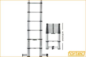 fortec FT30002 Sicherheits-Teleskopleiter MOUNTAIN CLIMBER I, 374 cm