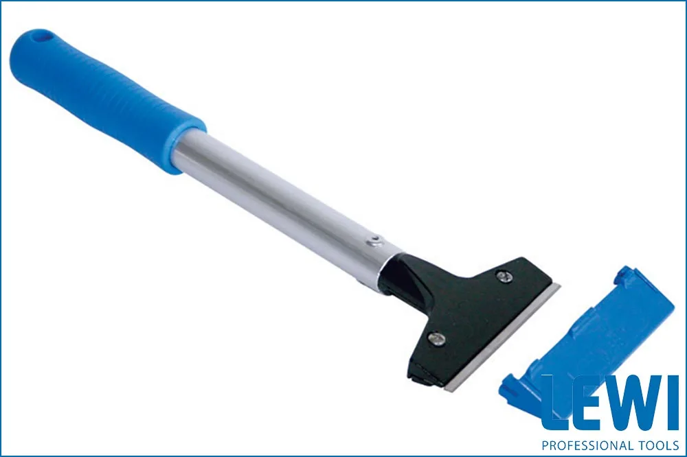 LEWI 11503 Bodenschaber mit 25 cm Alustiel, Klinge 10 cm