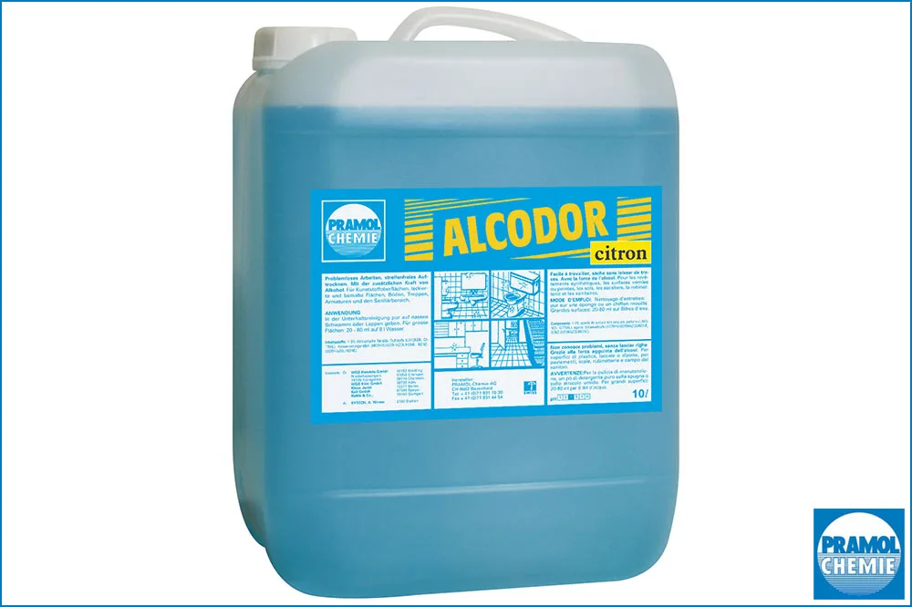 PRAMOL ALCODOR citron Konzentrierter Alkoholreiniger für die Unterhaltsreinigung, 10 Liter Kanister