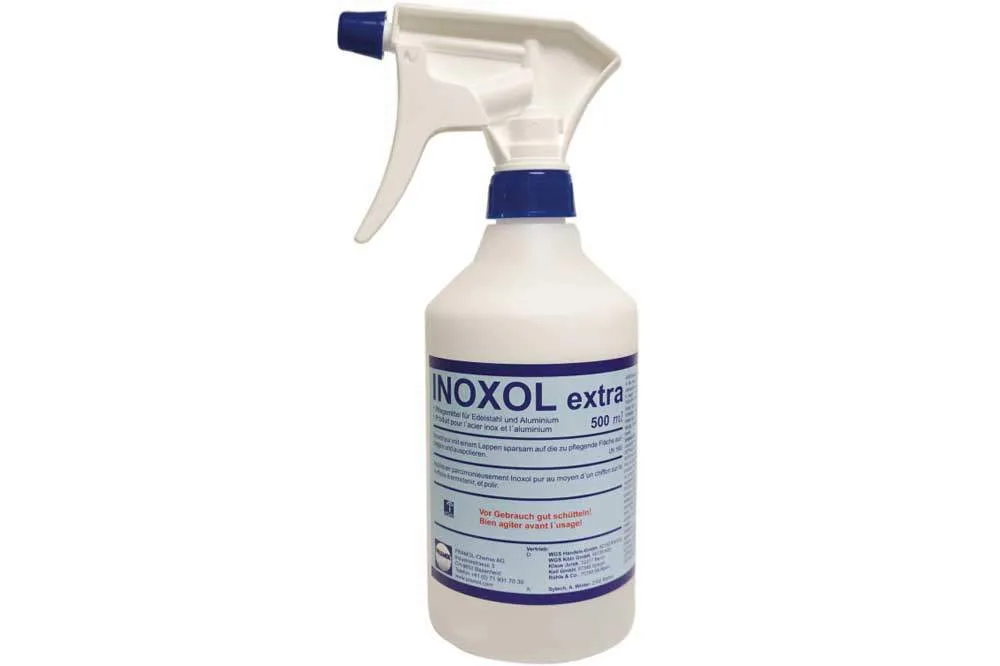 PRAMOL INOXOL extra - Reinigt und pflegt Edelstahloberflächen und Eloxal, 500 ml Sprühflasche