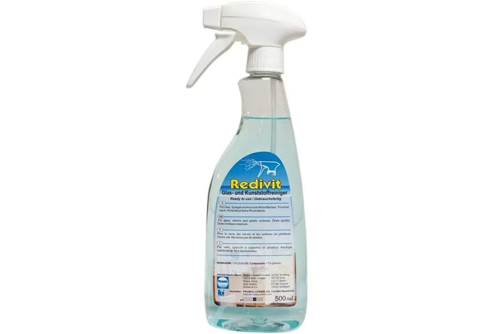 PRAMOL Redivit - Gebrauchsfertiger Glas- und Spiegelreiniger, 500 ml Sprühflasche