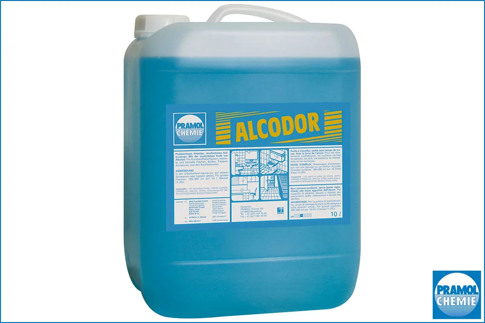 PRAMOL ALCODOR Konzentrierter Alkoholreiniger für die Unterhaltsreinigung, 10 Liter Kanister