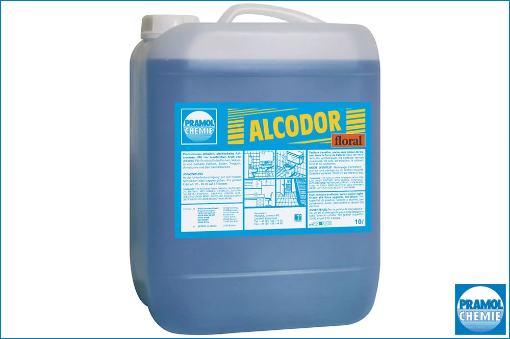 PRAMOL ALCODOR floral Konzentrierter Alkoholreiniger für die Unterhaltsreinigung, 10 Liter Kanister