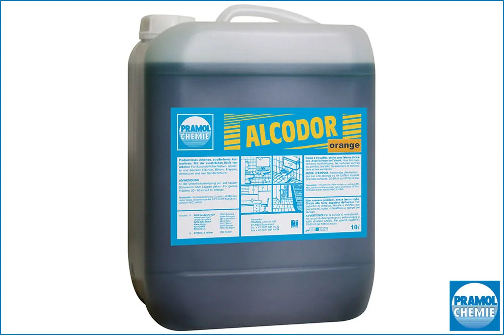 PRAMOL ALCODOR orange Konzentrierter Alkoholreiniger für die Unterhaltsreinigung, 10 Liter Kanister