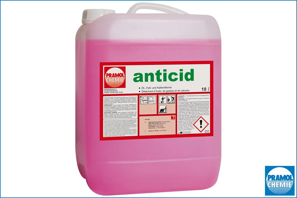 PRAMOL anticid 2-in1 Entfetter und Kalkentferner, 10 Liter Kanister