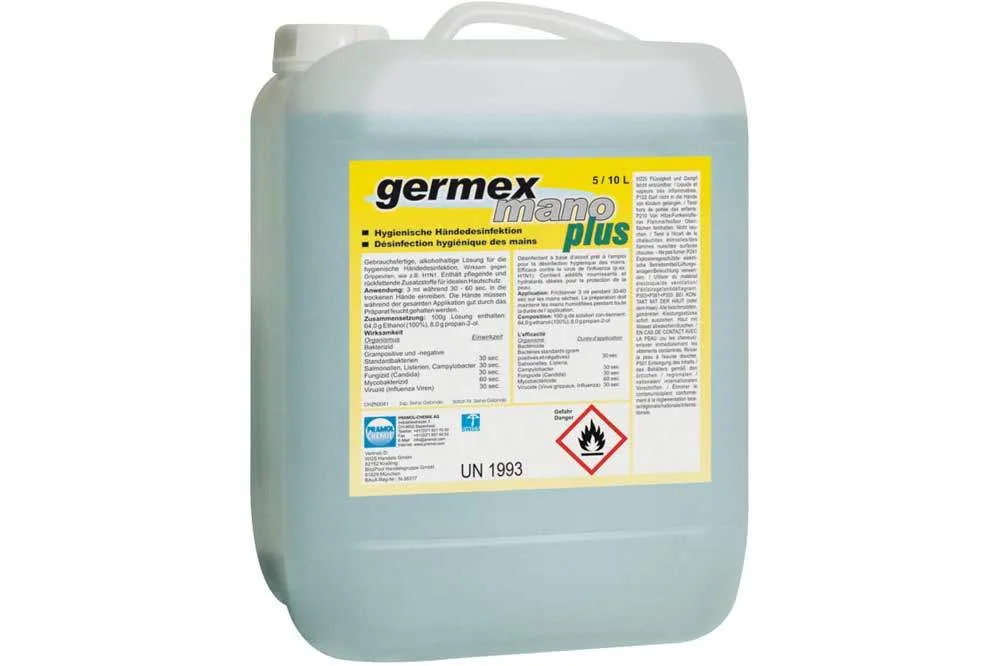 PRAMOL germex mano plus, alkoholisches Händedesinfektionsmittel, 5 Liter Kanister