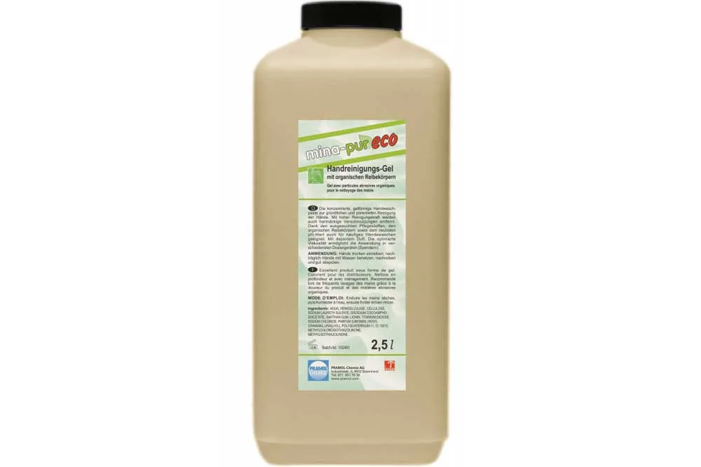 PRAMOL mina-pur ECO Handreinigungs-Gel, 2.5 Liter Spenderflasche