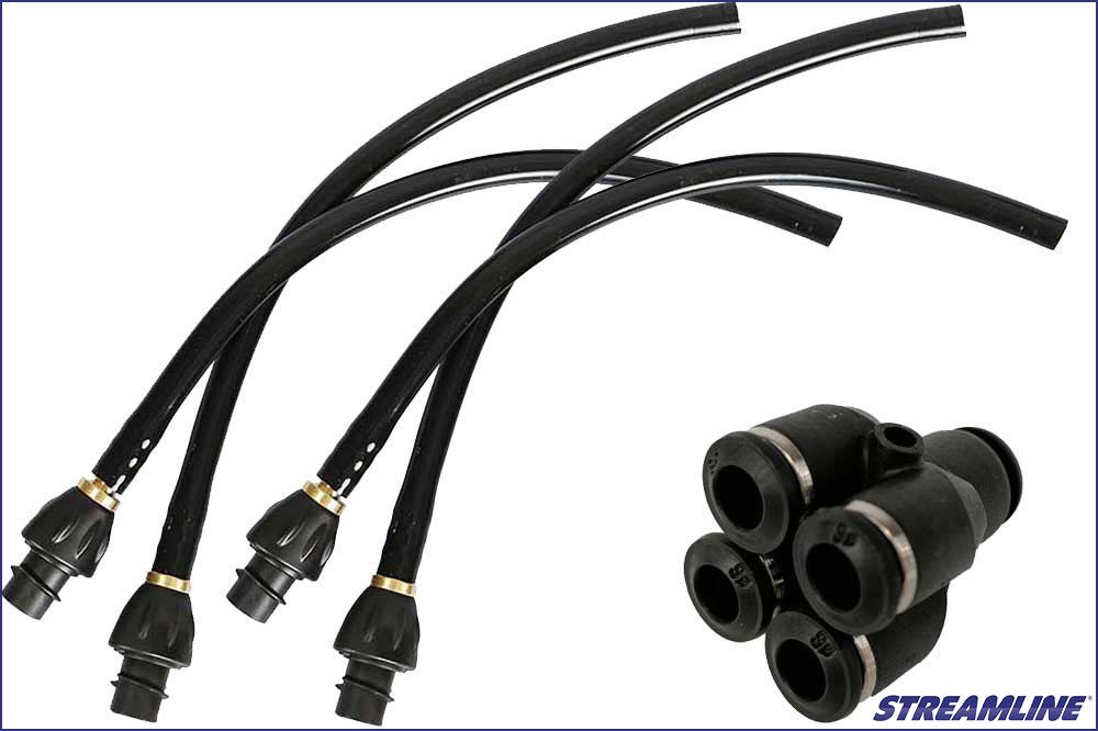 Streamline Twist & Lock 4 x Düsen mit Wasseranschluss-Adapter