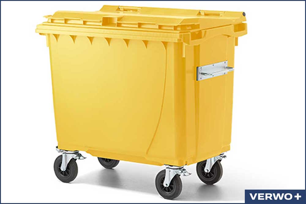 VERWO 03.66011 Abfallcontainer, Kunststoff, 660 Liter - gelb