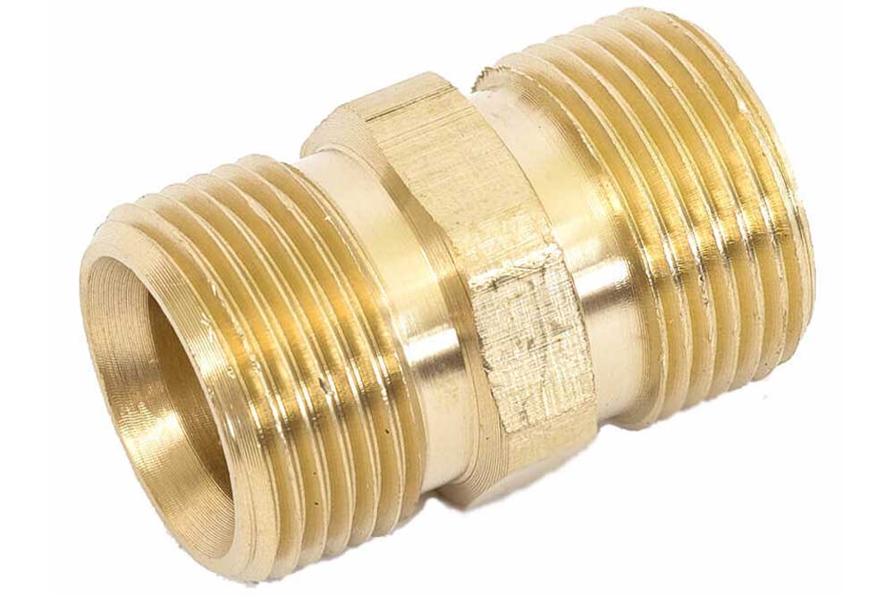 Waspper Hochdruck-Schlauchverbinder, M22x1.5 AG, Messing blank