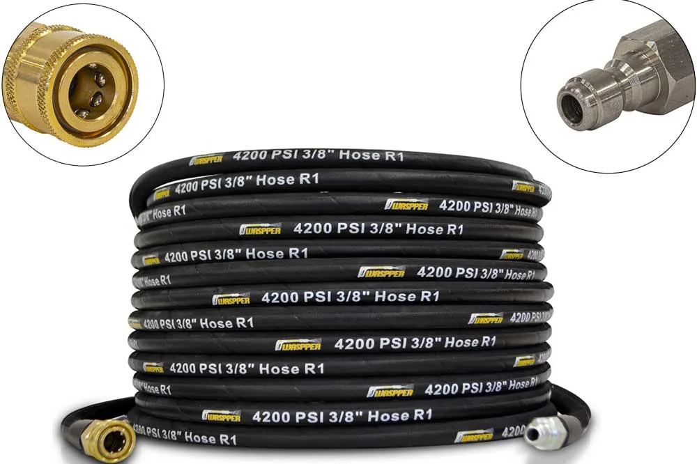 Waspper Hochdruckschlauch NW10, 400 bar, Quick-Connect-Anschlüsse 3/8 Zoll, 10 Meter