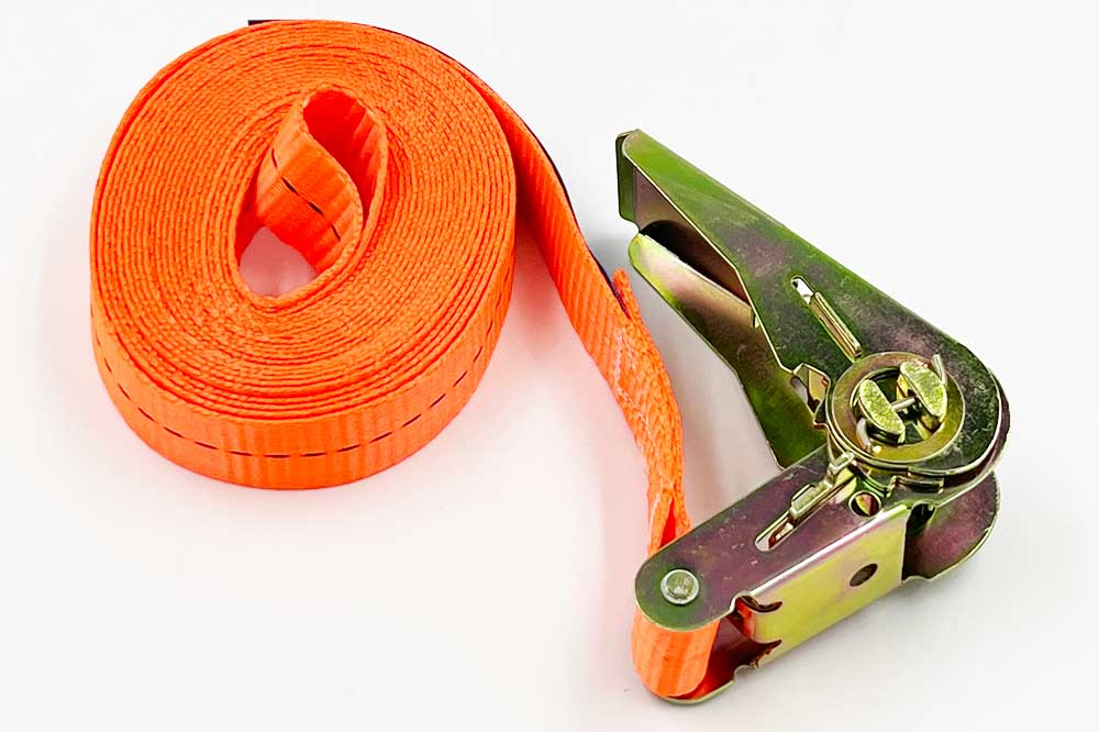 mamutec Umreifungsgurt / Zurrgurt mit Ratsche, 25 mm x 5 m, orange