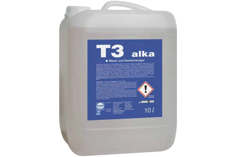 PRAMOL T3 alka - Tensidfreier, alkalischer Reiniger für Nikotin, Russ, usw., 10 Liter Kanister