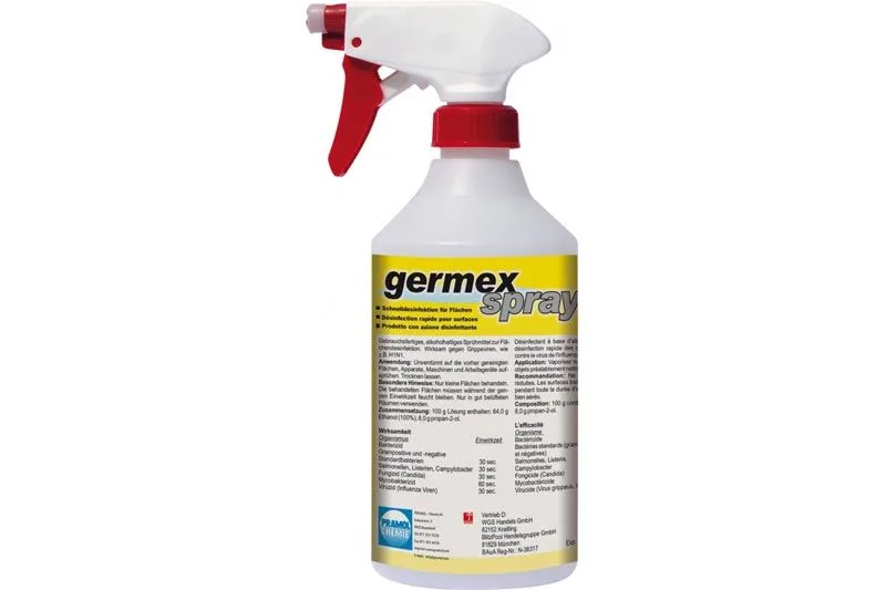 PRAMOL germex spray - Schnelldesinfektion für Flächen, 500 ml Sprühflasche
