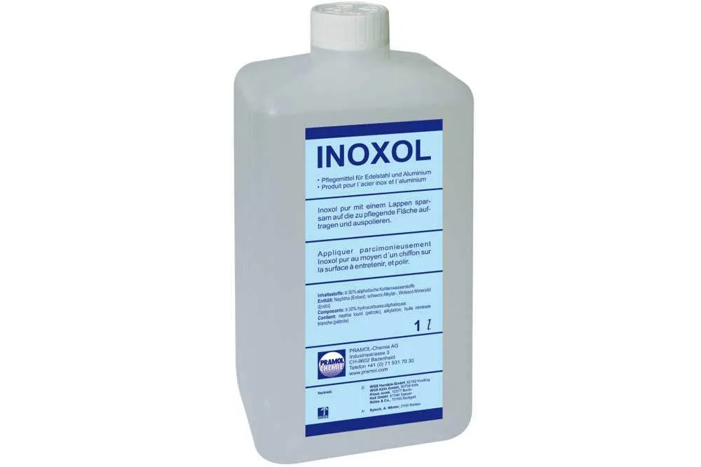 PRAMOL INOXOL - Reinigt und pflegt Edelstahloberflächen und Eloxal, 1 Liter Flasche