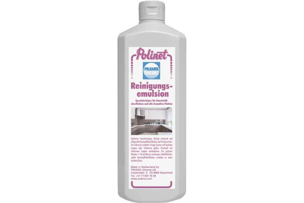 PRAMOL Polinet - Reinigungsemulsion, reinigt und pflegt, 1 Liter Flasche