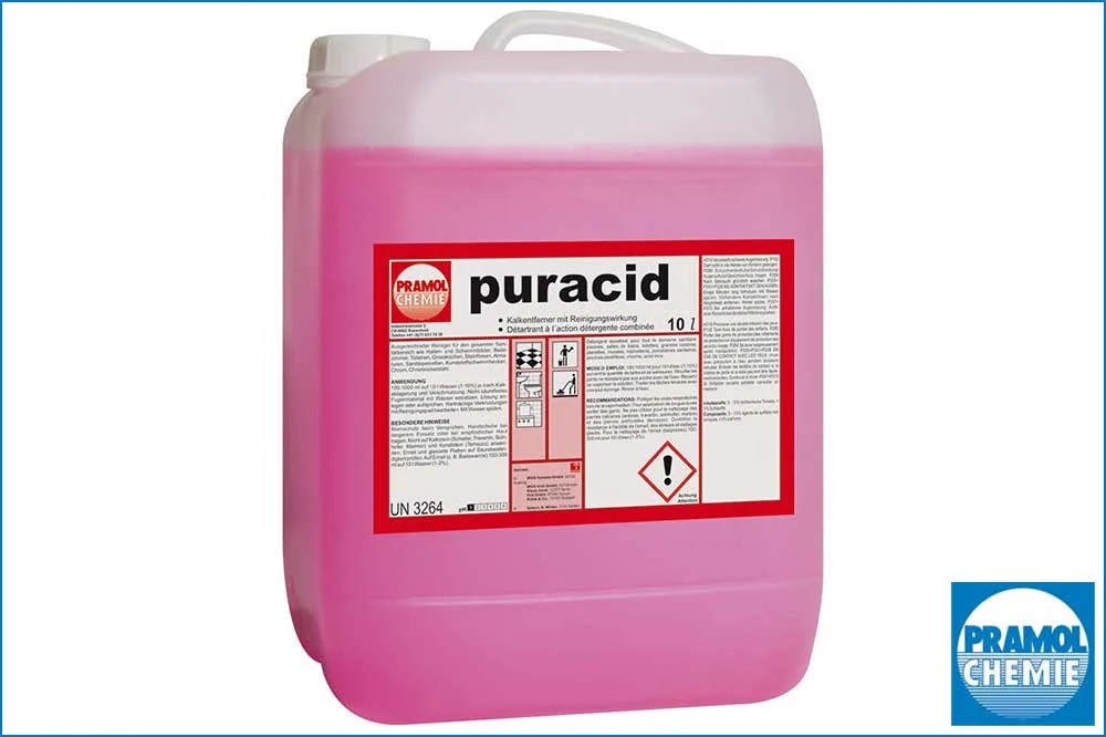 PRAMOL 12501.00110 puracid - Kalkentferner für Sanitärbereich, 10 Liter Kanister