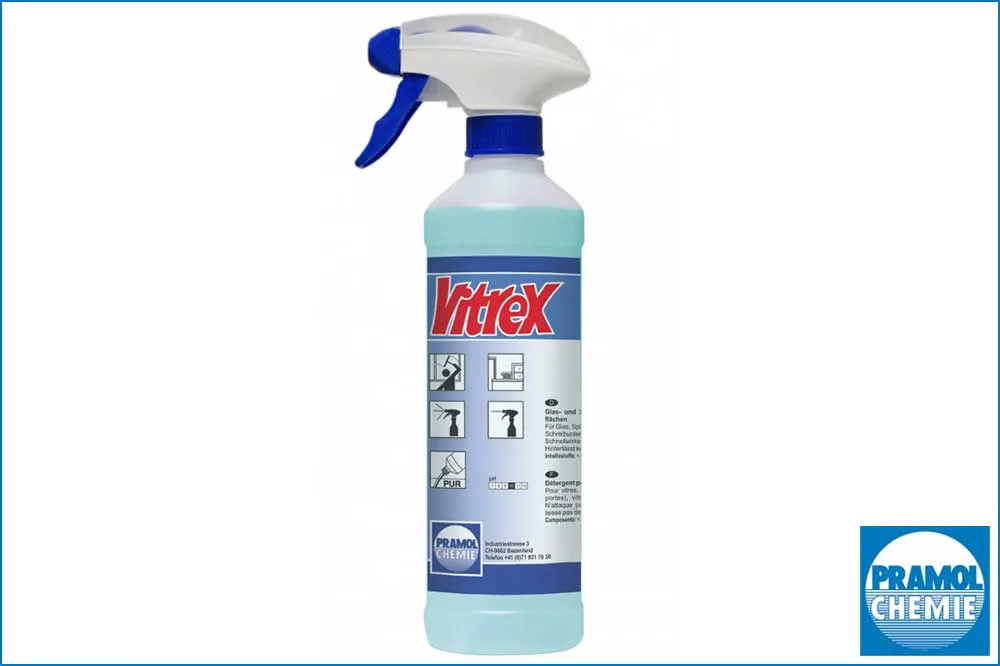 PRAMOL 10012.00153 vitrex – Reiniger für Glas, Spiegel und Kunststoff, 500 ml in Sprühflasche