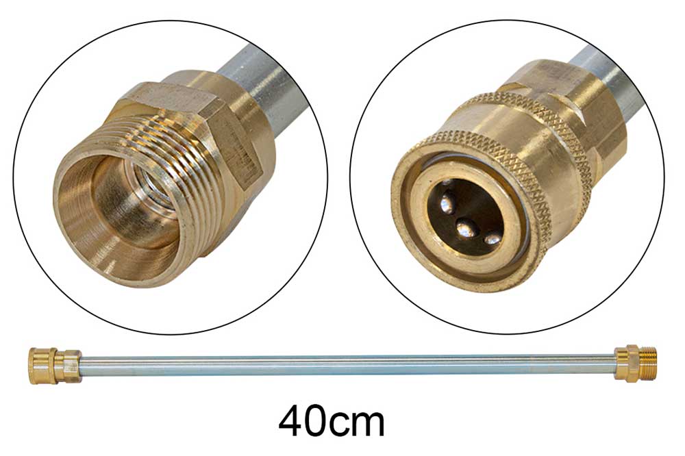 Cleaning Tools 94 Edelstahl-Verlängerungslanze mit Quick-Connect-Anschlüssen 1/4 Zoll, 40 cm