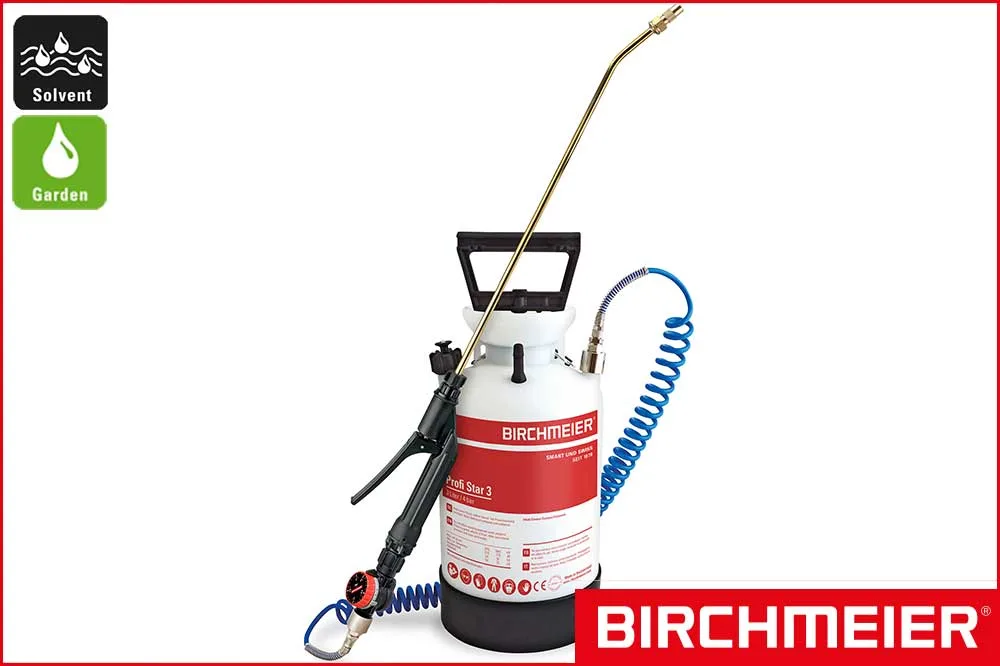 BIRCHMEIER Drucksprühgerät Profi Star 3 für Solvent und Garden, rot, 3 Liter