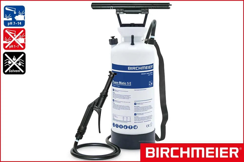 BIRCHMEIER Schaum-Drucksprühgerät Foam-Matic 5 E für Laugen, blau, 5 Liter