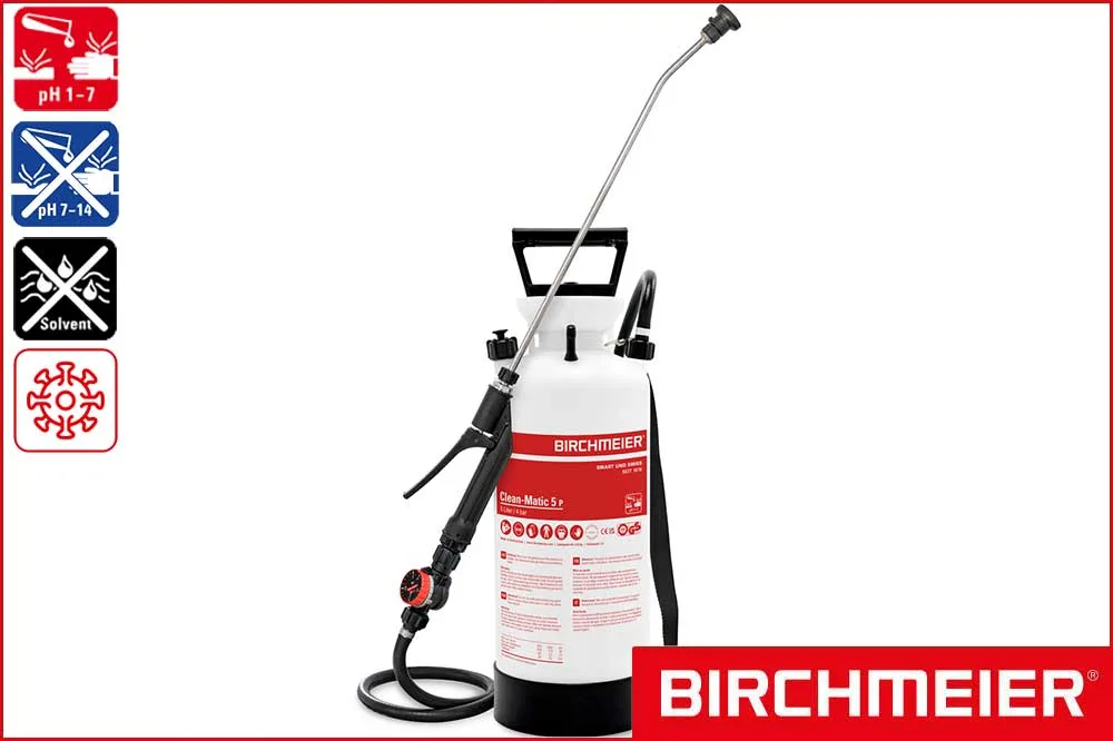 BIRCHMEIER Drucksprühgerät Clean-Matic 5 P für Säuren, 5 Liter