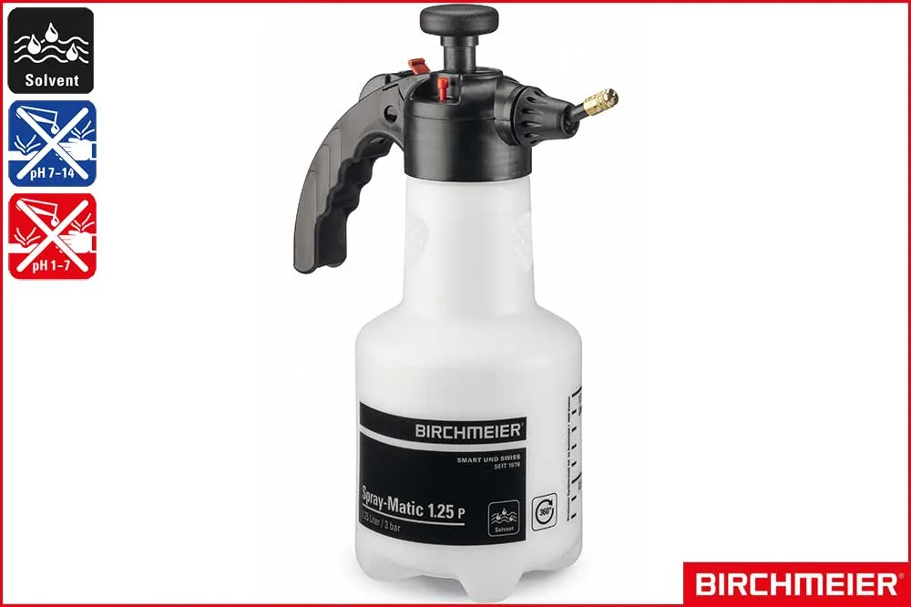 BIRCHMEIER 11963201 Handsprühgerät Spray-Matic 1.25 P / 360° für Solvent, schwarz, 1250 ml