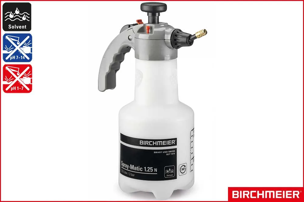 BIRCHMEIER 11963301 Handsprühgerät Spray-Matic 1.25 N / 360° für Solvent, schwarz, 1250 ml