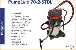 Cleaning Tools 94 PumpLine 70-2 mit Edelstahlbehälter, 2 x 1000 W - 70703