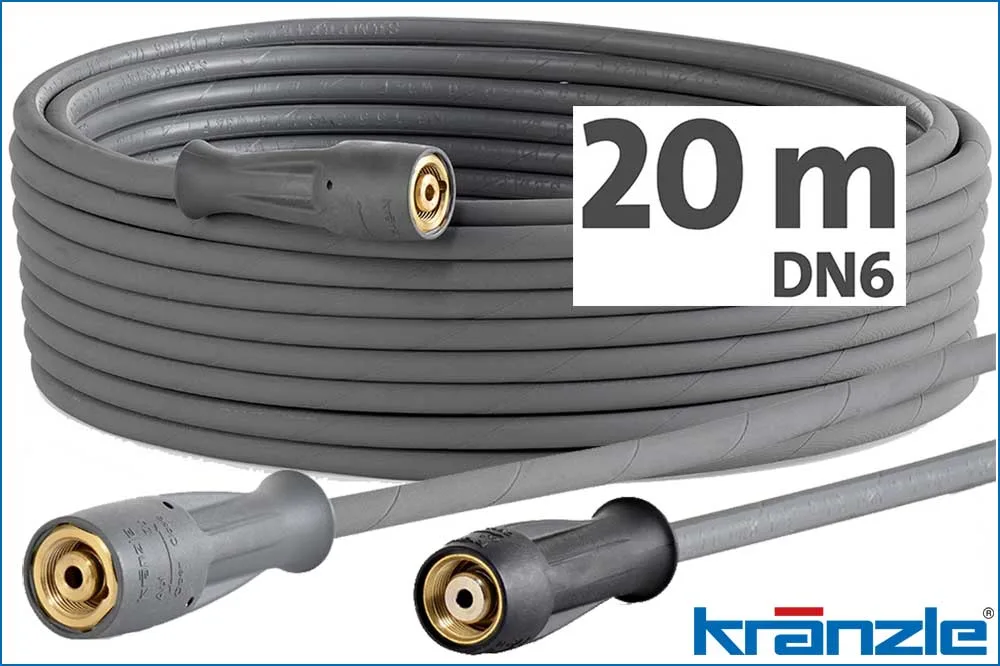 Kränzle 434163 Hochdruckschlauch NW6 NOM, 20 m, M22x1.5 IG, drehbare Verschraubung