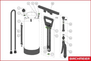 BIRCHMEIER 11900401 Schaum-Drucksprühgerät Foam-Matic 5 P für Säuren, rot, 5 Liter
