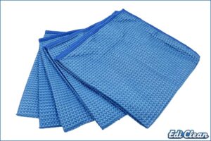 Edi Clean 94070.1-05 Mikrofaser Waffeltuch Honeycomb, 40 x 40 cm, blau - 5 Stück