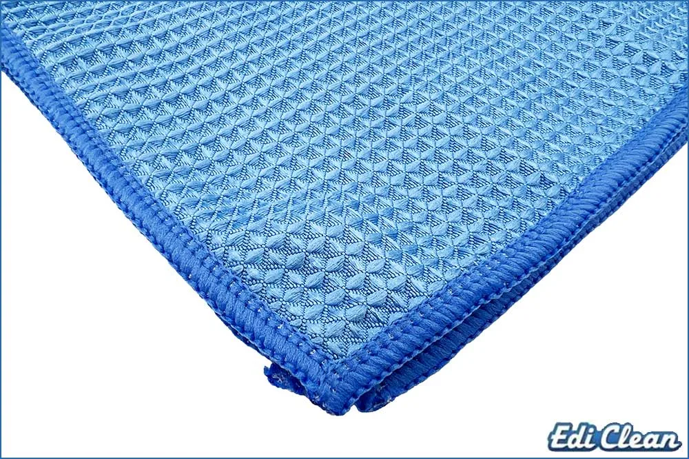 Edi Clean 94070.1-05 Mikrofaser Waffeltuch Honeycomb, 40 x 40 cm, blau - 5 Stück
