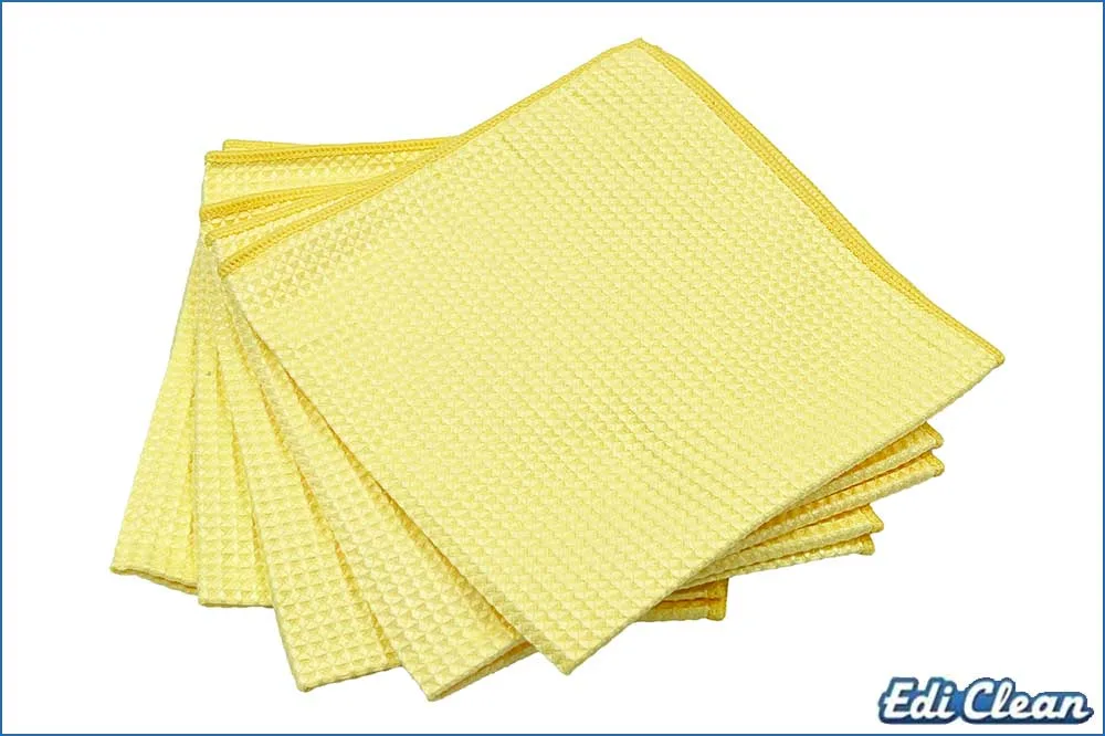 Edi Clean 94070.4-05 Mikrofaser Waffeltuch Honeycomb, 40 x 40 cm, gelb - 5 Stück