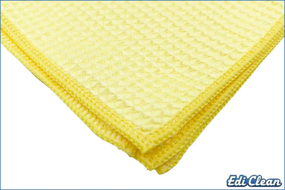Edi Clean 94070.4-05 Mikrofaser Waffeltuch Honeycomb, 40 x 40 cm, gelb - 5 Stück