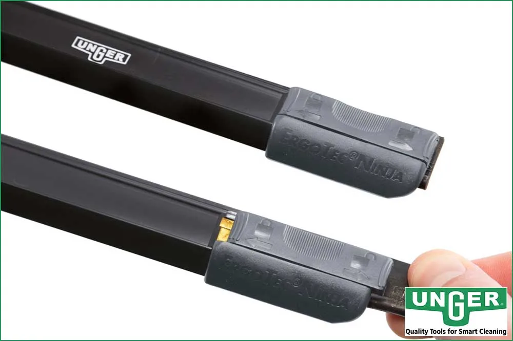 UNGER AC250 ErgoTec NINJA Wischerschiene 25 cm, mit Soft-Gummi
