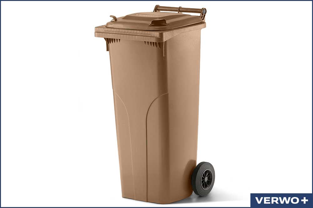 VERWO 03.14004 Abfallcontainer, Kunststoff, 140 Liter - braun