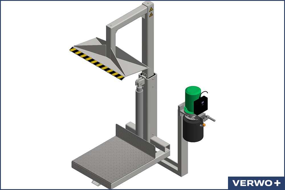 VERWO 03.80012 Containerpresse hydraulisch für alle Schweizer 4-Rad Container