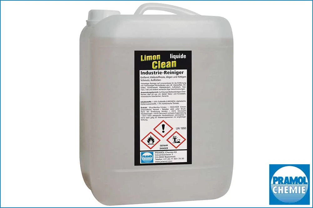 PRAMOL LimonClean liquide – Entfernung von Klebestoffen, Etiketten, Teer, Harz usw., 5 Liter Kanister