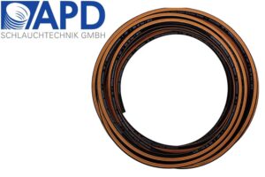 APD GreenX Clerwater 20 Hochdruck Gummi Wasserschlauch, 1" - 25 mm, 40 m, schwarz-orange
