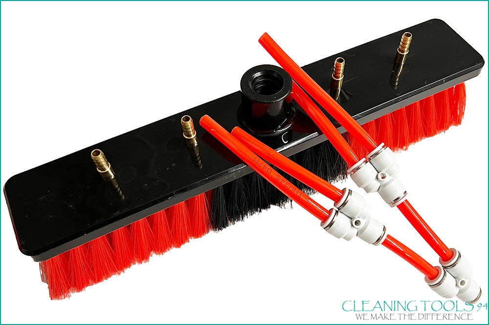 Cleaning Tools 94 SHC-Reinigungsbürste zu wasserführende Teleskopstange, schwarz-rot, 35 cm