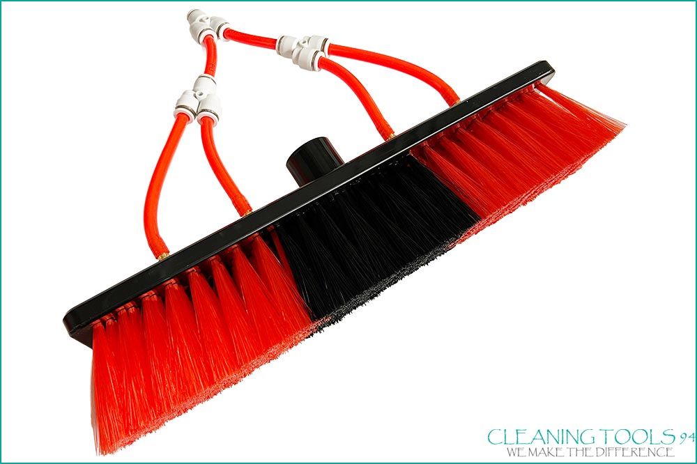 Cleaning Tools 94 SHC-Reinigungsbürste zu wasserführende Teleskopstange, schwarz-rot, 35 cm