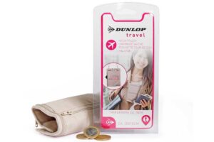 DUNLOP travel Umhängetasche mit 3 Reissverschlüssen, 20 x 15 cm, beige
